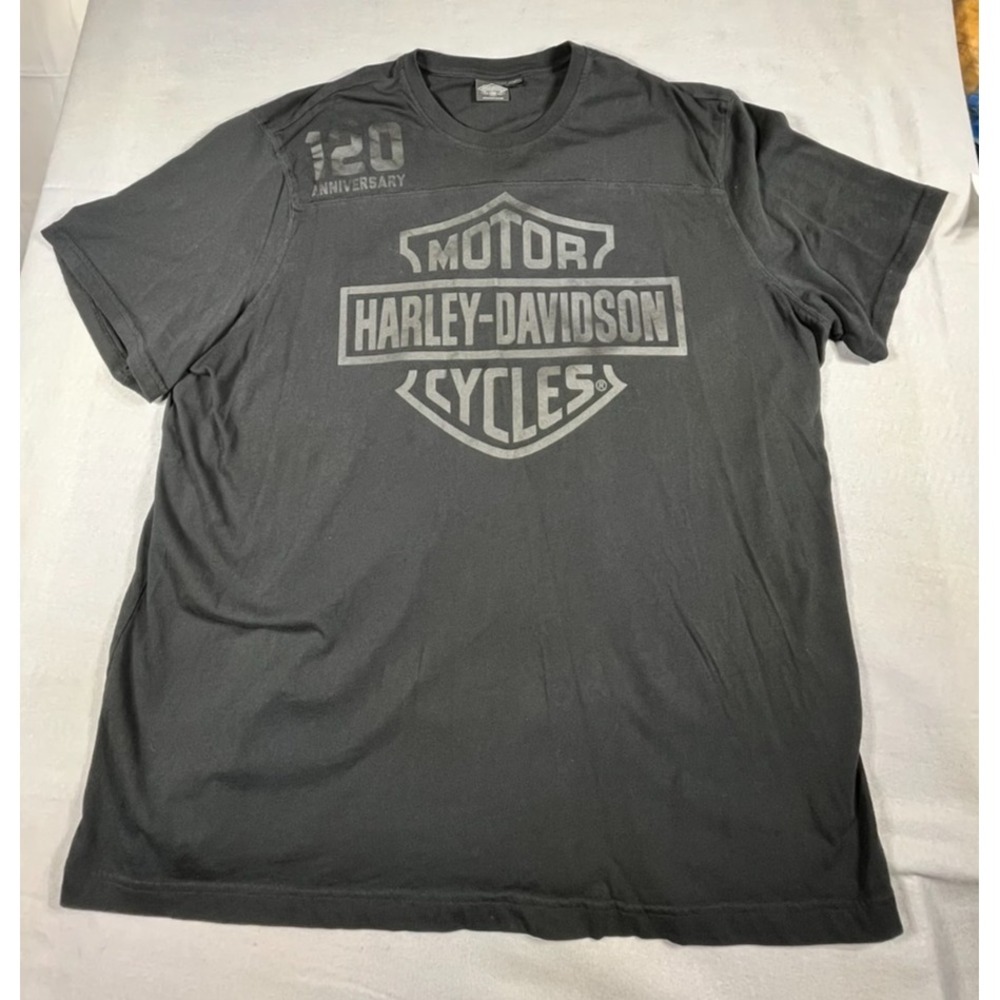 Harley-Davidson 120th Anniversary Shirt Men's 4XL Black Reflective Graphic Tee